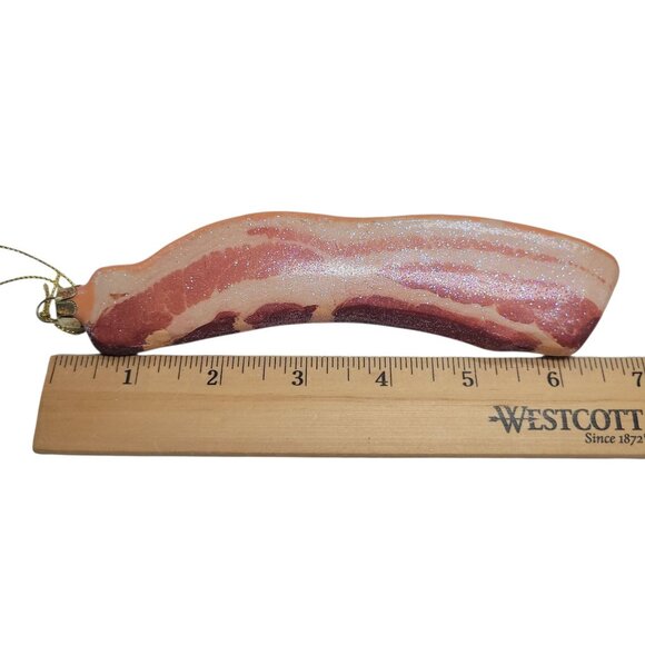 Robert Stanley Glass Bacon Ornament Decorative Glittered - Picture 2 of 6
